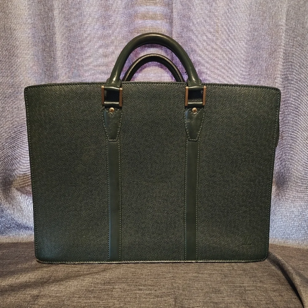 Louis Vuitton Green Taiga Leather Briefcase